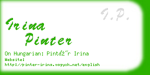 irina pinter business card